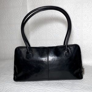 90’s Y2K Vintage Black Leather Hobo Purse